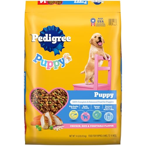 Pedigree Puppy Dry Puppy Food, Chicken, Rice, and Vegetable Flavor, 14 lb. Bag