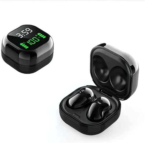 Acuvar Auriculares totalmente inalámbricos Bluetooth 5.1 recargables iPX4 impermeables a prueba de sudor con micrófono, micro USB LCD, estuche de
