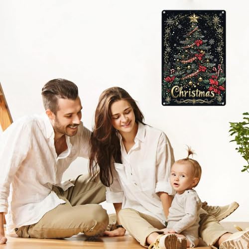 Boylee-Christmas Tree Vintage Metal Sign 12x16 Inch