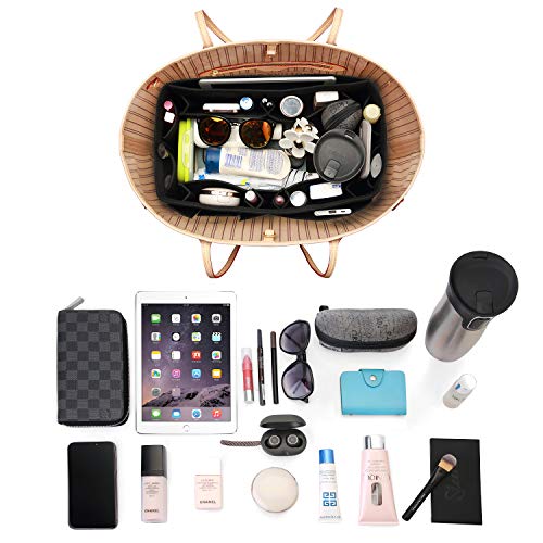 Image of ZTUJO Felt Purse Organizer, Multi Pocket Bag in Bag Organizer For Tote & Handbag Shaper, Speedy 30, Speedy 35 and Speedy 40, Black, Slender Medium
