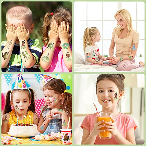 150 Pcs Princess Tiana Party Favor Tattoo Sticker, Princess Frog Movie Theme Tattoo Sticker For Party Decoration Kids Gifts #TOP4