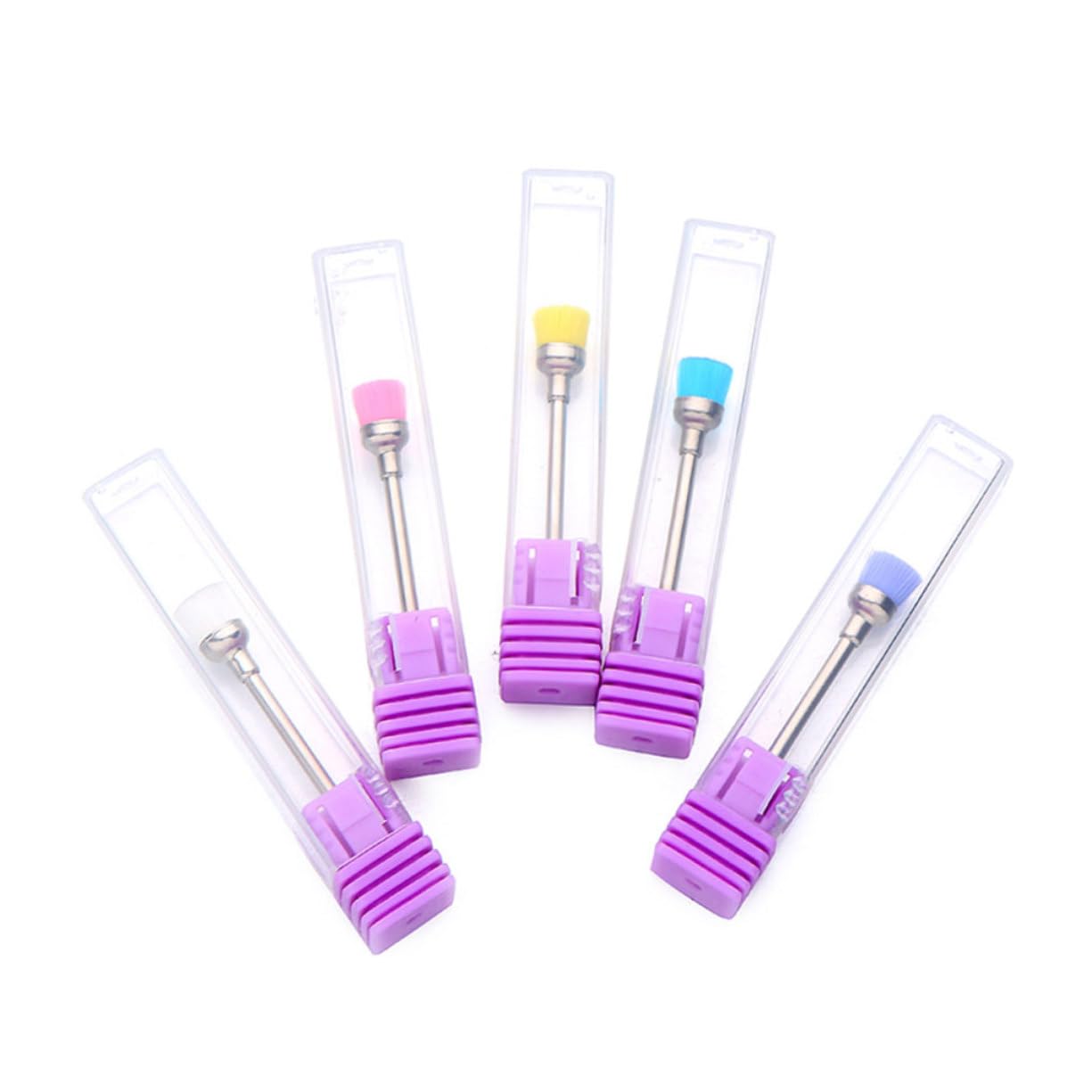 WOONEKY 15piezas Cepillo De Limpieza Para Brocas De Uñas Azul Transparente Herramienta Profesional Para Manicura y De Uñas
