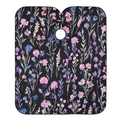 Takiito Floral Pattern Barber Cape for Men, Waterproof Haircut Cape Hairdressing Cape Beard Apron Cape for Salon Home Use, 55x65 in