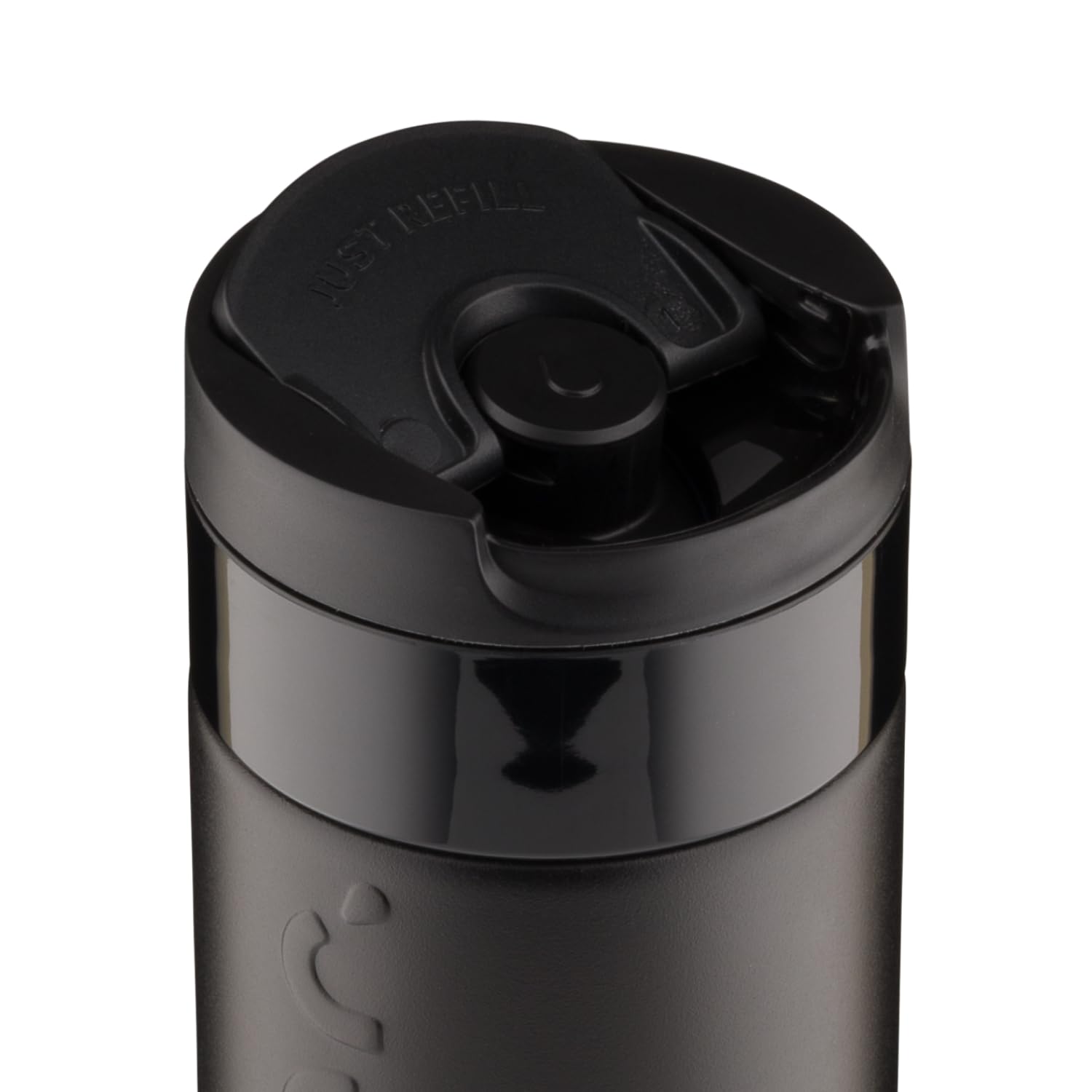 Dopper Mug de voyage isotherme 400 ml, noir blazing – Gobelet isotherme anti-fuite pour boissons gazeuses, 6h chaud/20h froid, 90 % acier inoxydable recyclé