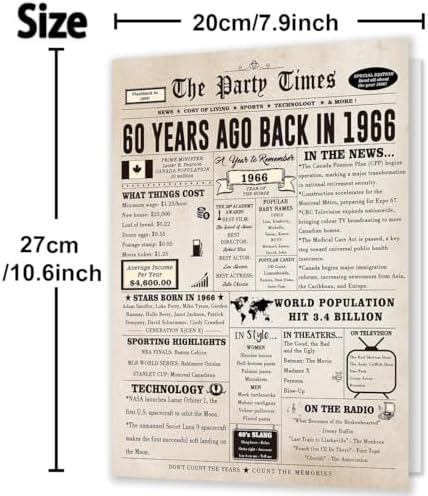 Giant 60th Birthday Card Gift for Women Men, Hilarious 60 Years Old Birthday Gift for Husband Wife, Large 60 Bday Party Decorations for Friends Family