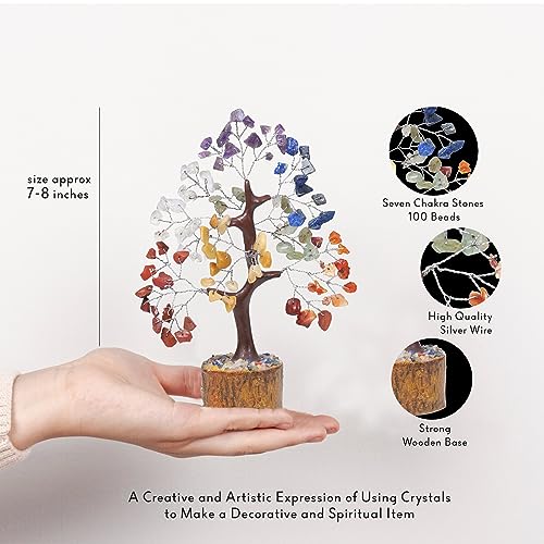 Seven Chakra Tree of Life, Crystals & Stones, Office & Feng Shui Decor, Crystal Gifts for Positive Energy & Good Luck - Image 5