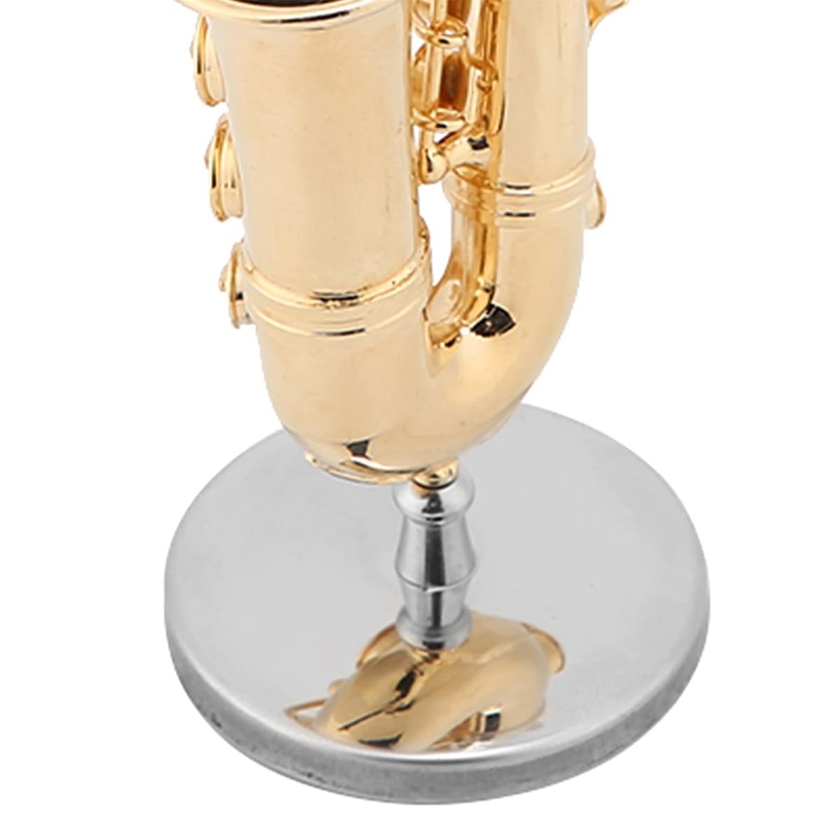 Saxophone Alto Miniature Modèle Décoratif Laiton Plaqué Or Mini Saxophone pour Mélomanes Cadeau de Noël pour Enseignants avec Support et Étui Réplique de Collection