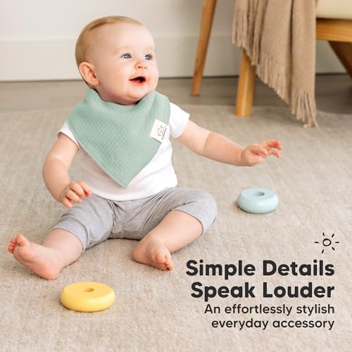 Image of KeaBabies 8pk Organic Baby Bandana Bibs for Drooling Teething (Hunter /Quin)