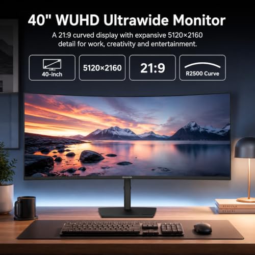 Image of Deco Gear 40 inch Ultrawide Curved Monitor, 5120x2160, 5K2K, 21:9 75Hz 1ms MPRT