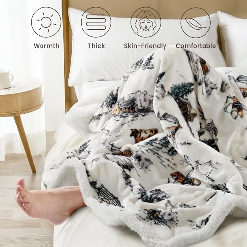 Image of Heated Blanket Throw Electric Blanket - Fast Heating Blanket with 10 Heat Settings & 10 Hours Auto Off, Cozy Soft Fleece Sherpa, Washable, Warm Gifts for Grandma
