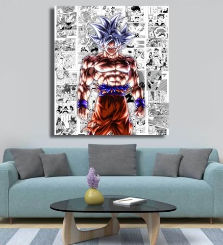 Image of Moment Prints Goku Manga Collage Poster Set - Set of 20, 210 mm x 297 mm, W /Self-Adhesive, Premium-Quality Posters, 300 GSM Paper, Posters For Anime Fans (Goku Manga 1) - Glue Dots Included, Cardstock