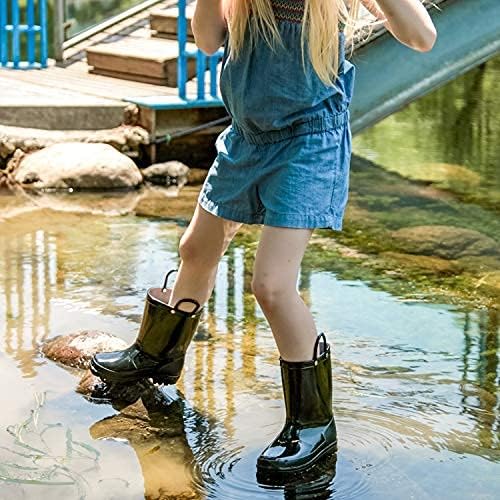 K KomForme Kids Girls & Boys Rain Boots with Easy-on Handles Waterproof Outdoors - Image 2