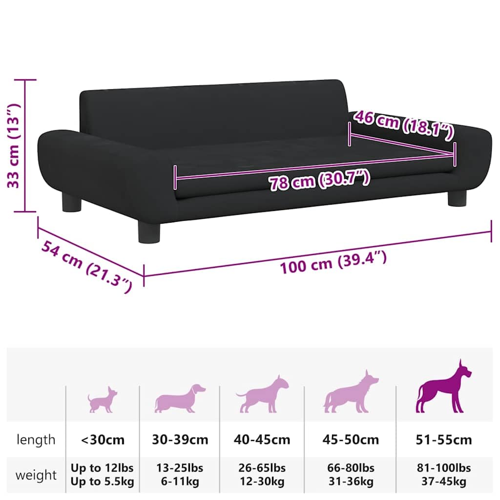 vidaXL Hundebett, Hundekissen mit weicher Polsterung, Hundesofa Hundecouch für kleine Hunde Haustiere, Haustierbett Katzenbett, Schwarz Samt
