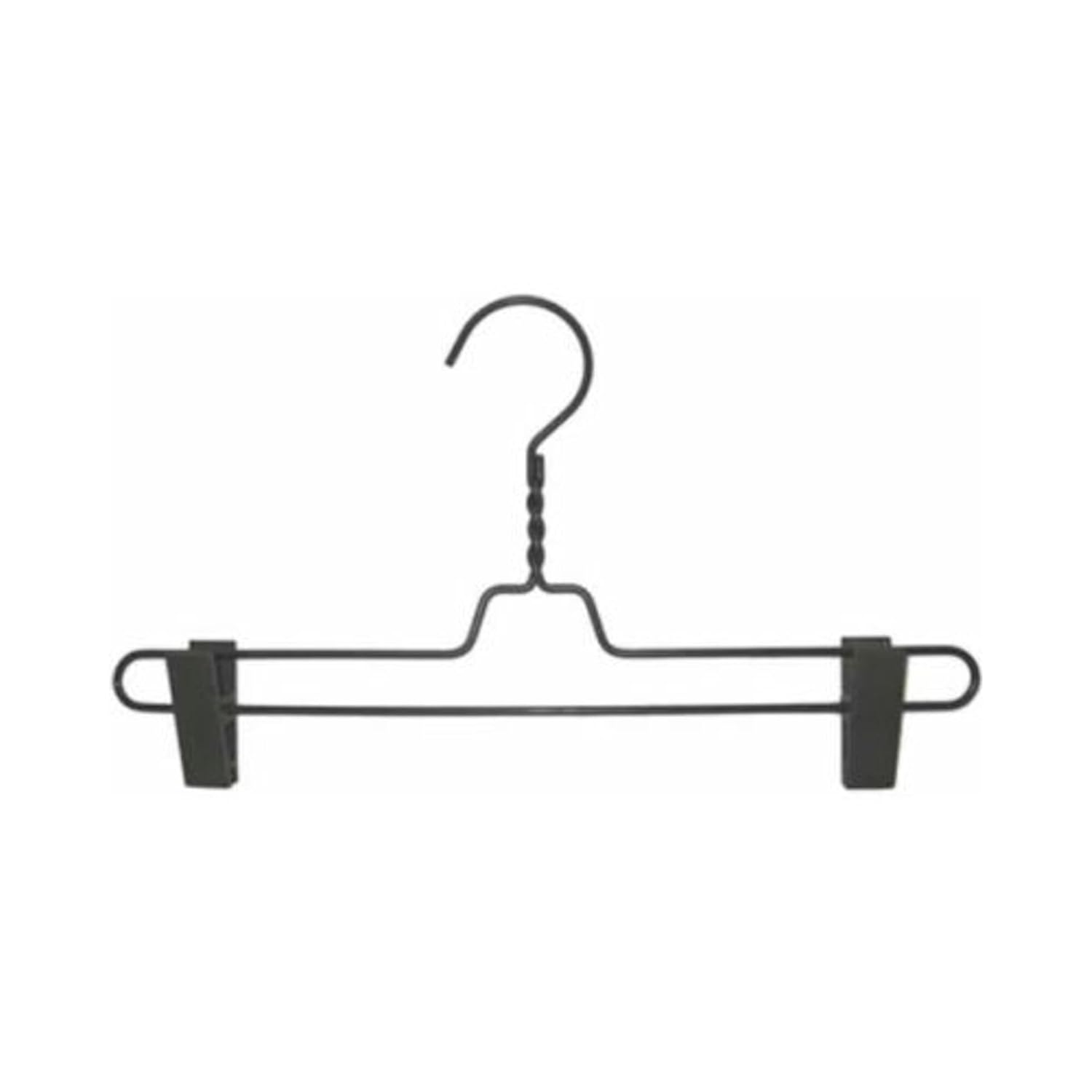 NAHANCO CLIPRS 14" Pant Hanger with Gun Metal Finish Metal Clip (Pack of 100)