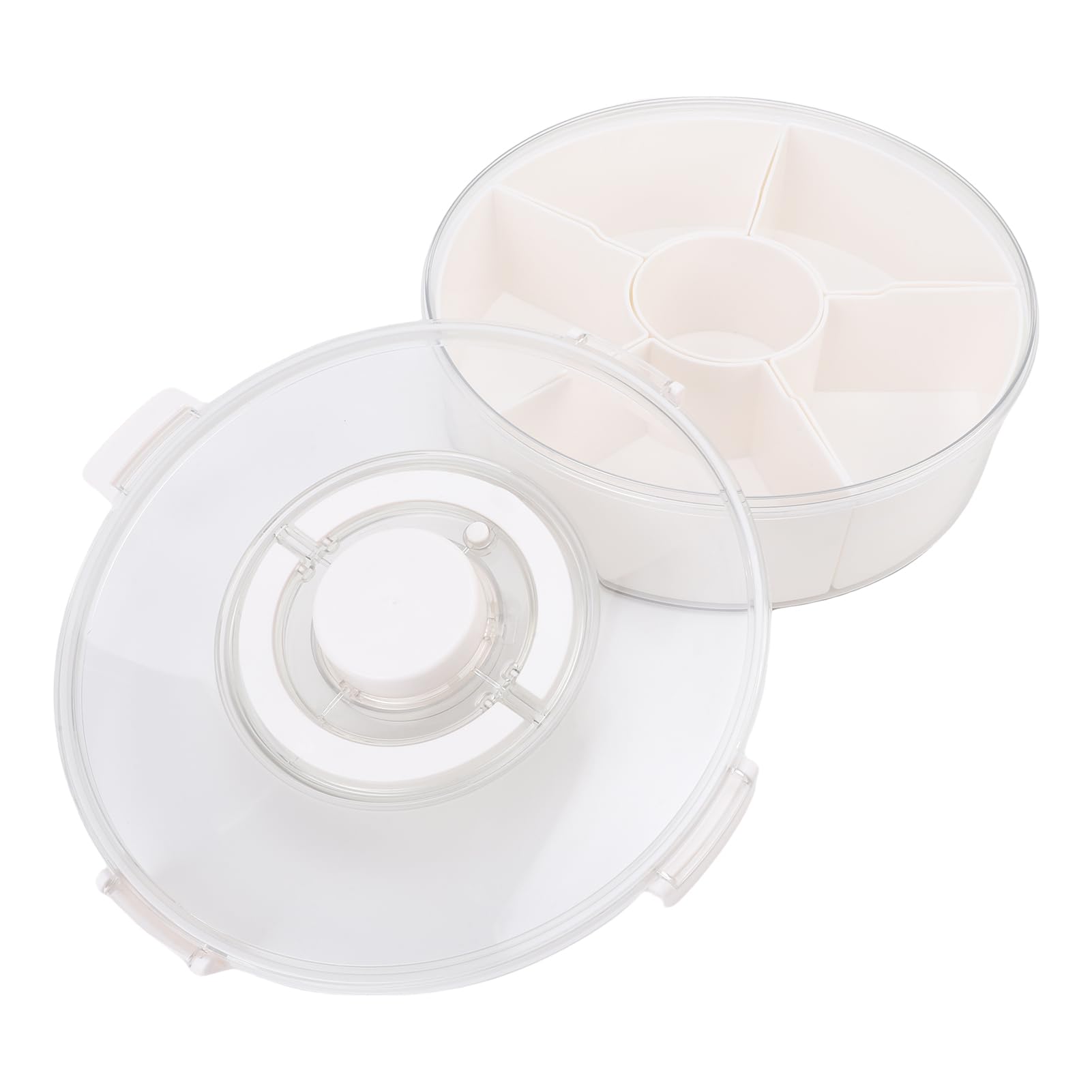 Jenngaoo Scatola Portasnack Sottovuoto, Vassoio Divisorio Ermetico con Coperchio 6 Scomparti Rimovibili per Frutta Noci Snack Intrattenimento Feste Picnic Famiglia Dimensioni 32.5x