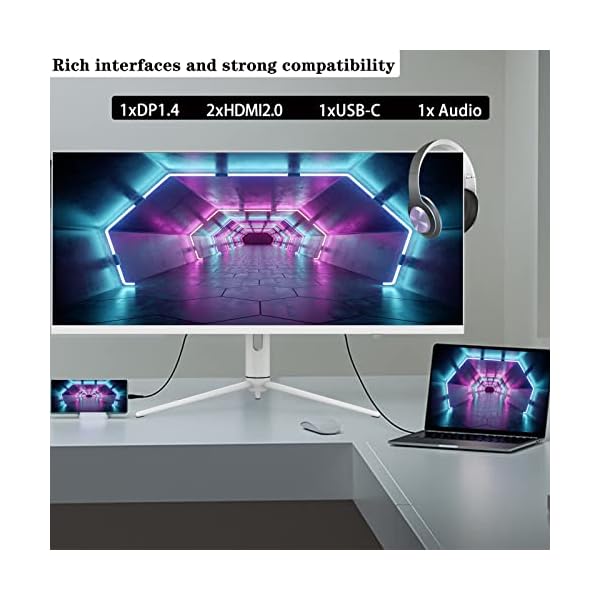 LC-Power Gaming Monitor, Display para PC(40", UWQHD IPS 144 Hz, HDR 600, 3440 x 1440, 4 ms, 400cd/m², HDMI & DP & USB-C, Flicker Free, AMD FreeSync, FPS/RTS, Pip/PbP, Altura del Soporte Ajustable) - Image 4