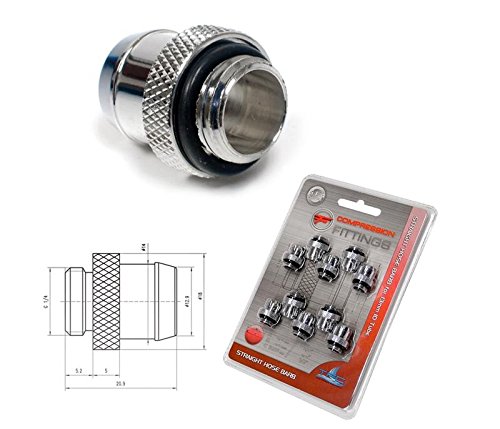 Feser straight hose barb fittings for 13mm ID Tube - 10 Pack SILVER