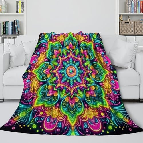 Couverture microfibre chaude et moelleuse jeté de canapé mandala - 5