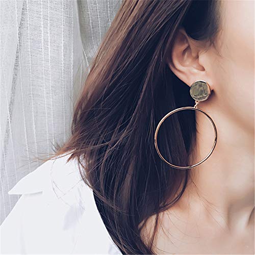Jczr.Y Gold Circle Earrings Geometric Double Circle Round Stud Earrings Women'S Lucky Number 8 Shape Hollow Big Hoop Earrings thumb #5