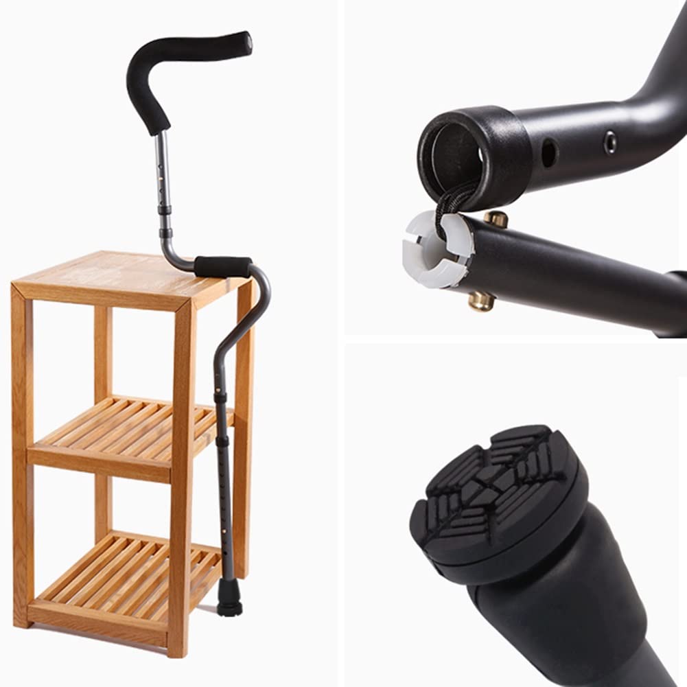 Crutches Stampelle Ortopediche Regolabile per Adulti(x2 unità),Stampelle Ascellari Pieghevole in Alluminio a Forma di S con Impugnatura Ergonomica,Comodo e Sicuro(Altezza Adatta: 150~190cm)
