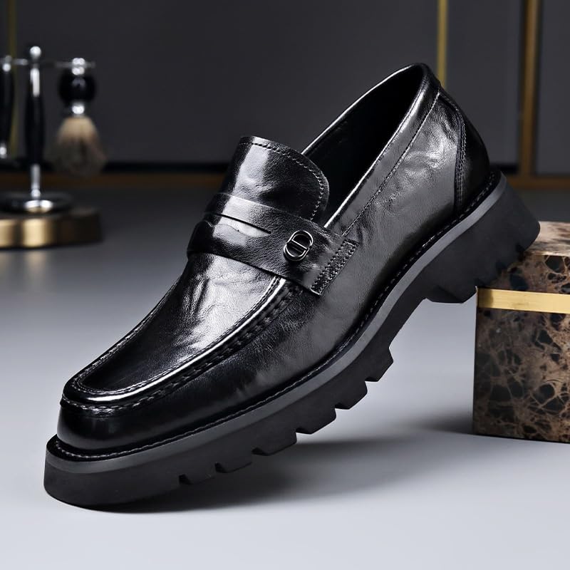 Men Business Casual Derby Shoes Men's Fashion Classic Slip On Low Oxfords Shoes Patent Leather Wingtip Brogue Dress Shoes(10)3