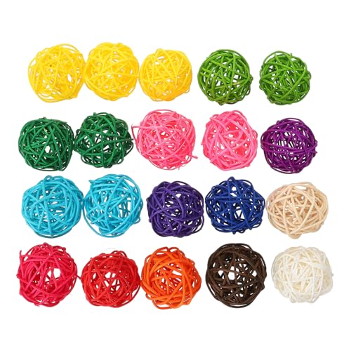 ELAYARD Bolas de Ratán Decorativas Artesanales de 5 CM 20 Piezas Multicolor para Decoración DIY Adornos para Fiestas y Accesorios de Fotografía Ideales para Colgar en Paredes y Fondos