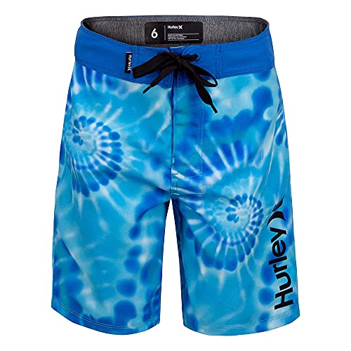 Short de bain Hurley bleu tie dye pour les vacances d'été en famille