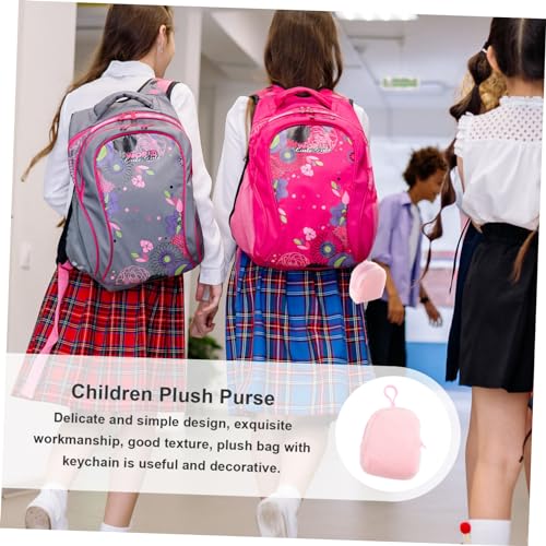 2pcs Cute Plush Purse for Boy Girl Candy Color Small Plush Pouch with Keychains Lightweight Portable for Storing Small Items for Little Girls3