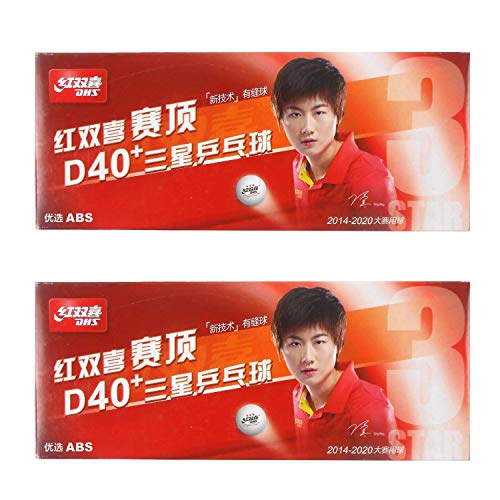 DHS ABS D40+ 3-Star White Table Tennis Balls (20 Balls)