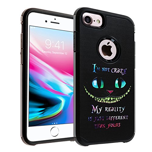 Cheshire Quotes iPhone 6S Plus Case, IMAGITOUCH 2-Piece Armor Case with Flexible Shock Absorption Case and Cheshire Cat Quotes Cover Case for iPhone 6S Plus / 6 Plusâ€“ Cheshire Quotes