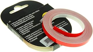 cyclingcolors Adhesivo para Borde de llanta de 3mm, 10 m, para Coche, Moto o Bicicleta, Rueda Sticker Pegatina Color Rojo