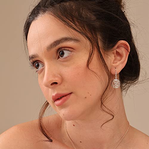 Image of LeCalla 925 Sterling Silver BIS Hallmarked Lightweight Teardrop Filigree Leverback Drop Dangle Earrings for Women and Girls