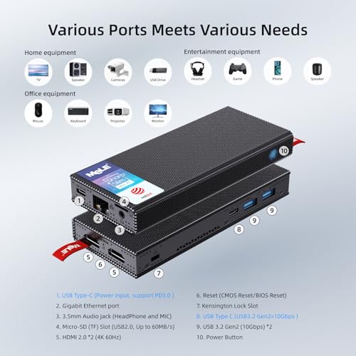 Image of MeLE Fanless PC Stick PCG02 Pro with Win 11 Pro N100(up to 3.4GHz), 8GB DDR4 RAM 128GB Desktop Computer Stick Support 4K Dual HDMI USB3.2 WiFi BT Ethernet,Home Business Office Industrial