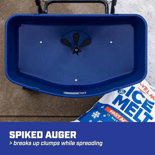 Image of CHAPIN 80 lb Salt Spreader, Precision Control for Winter Use | Rain and snow cover included; adjustable side baffles and gate control help direct material where needed