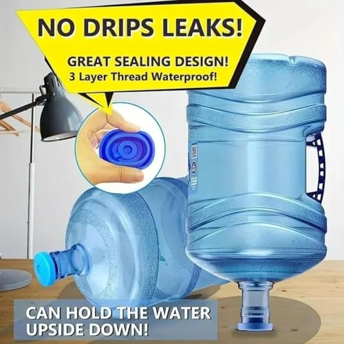 XINCHENG 2Pcs Bottled Water Cover, Water Jug Lids Reusable, Silicone Bottle Caps, Water Bottle Snap On Cap Replacement 55mm 3-5 Gallon Water Jug Lid - Image 4