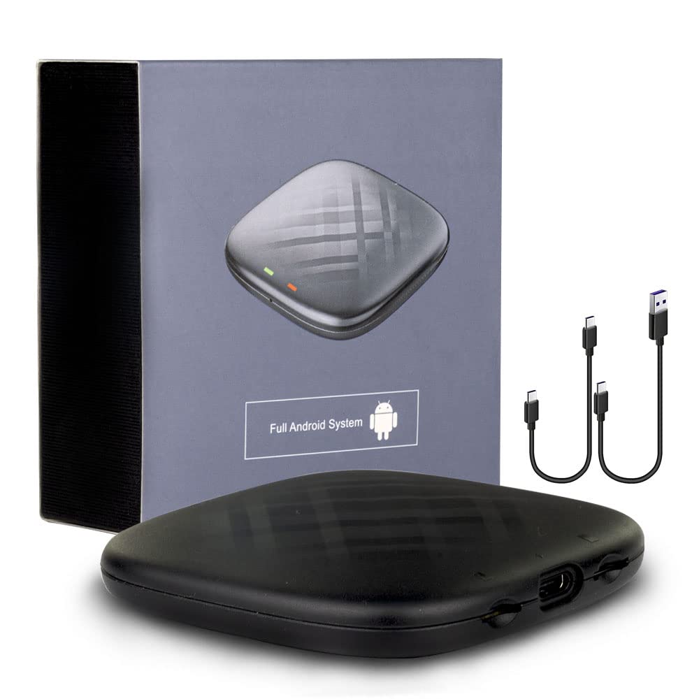 CLAYTON Wireless CarPlay Ai Box Adapter, Wireless Android Auto Spotify/Netflix/YouTube, Comes with an Full Android System, Built-in 4G Network/GPS+Glonass/Google Play (4G+64G Memory)