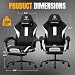 GTPLAYER Gaming Chair with Foot Rest & Pocket Spring Cushion, Breathable Fabric for Home Office Desk, Ergonomic High Back Computer Chair with Headrest & Lumbar Support, Black