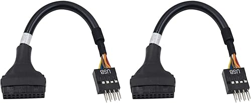 Miniatura 8 de Duttek Adaptador de placa base USB 3.0 a 2.0, cable divisor en Y, 9pin hembra a doble 9pin macho cable de extensión para adaptador de placa base de
