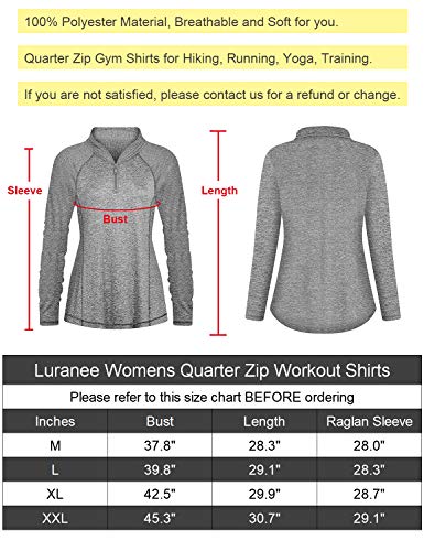 Luranee Activewear for Women, Plus Size Long Sleeve Dry Fit Athletic Tops Relaxed 1/4 Zip Pilates Running Cycling Jogging Pullover Gym Hiking Jacket Outfits Tops for Leggings Grey XL - Thumbnail 7