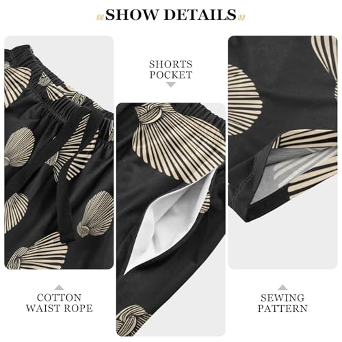 White Shell Pajama Shorts for Men Lounge Pants Athletic Shorts Men'S Sleep Shorts with Pockets, S-XXL4