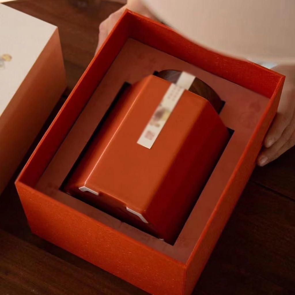 SONGCHAO Sugar Jar Ceramic Hexagonal Tea Can, Universal for Black and Green, Retro Storage, Home Decoration Tea Canister