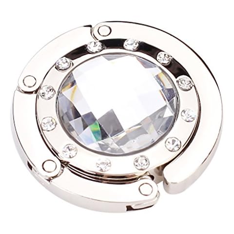 DTOL Round Foldable Purse Handbag Hanger Hook Holder - Clear Cover