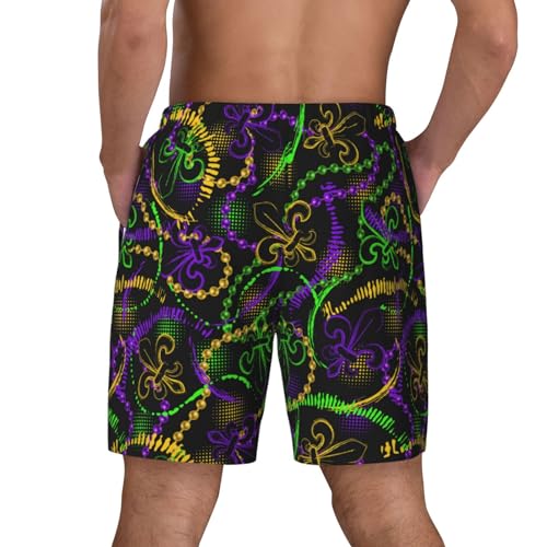 Neon Mardi Gras Funny Men's Swim Trunks Board Shorts Quick Dry-4