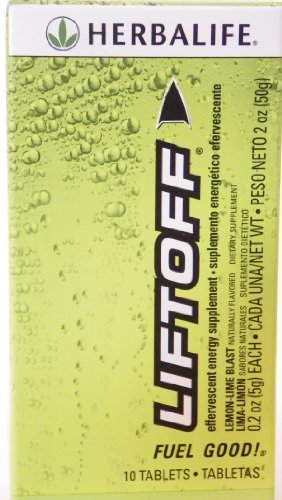 Herbalife Liftoff ! Lemon-Lime Blast - 10 PK - An Energy Drink Tablet That Provides A Mind And Body Boost