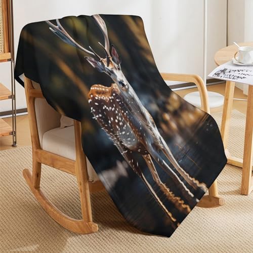 Couverture de canapé motif cerf impression 3D pour soirées cocooning - 7
