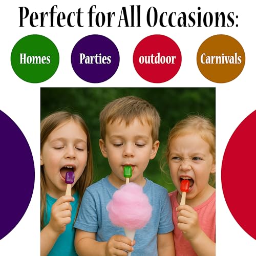 Image of Perfectware Cotton Candy Cones and Flavor Spoons Set, 100 Cones, 54 Spoons