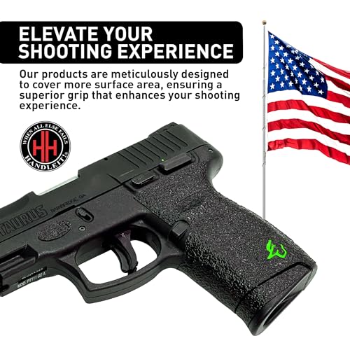 Handleitgrips Gun Grip Tape Compatible with Taurus G2C - Black Textured Rubber Pistol Grip Tape with Green Insert, Easy Installation, Gun Parts & Accessories, Veteran Owned, Made in The USA