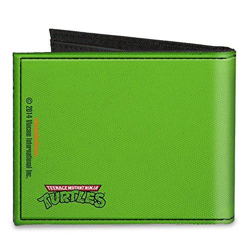 Buckle-Down Canvas Bi-fold Wallet-Classic TMNT Michaelangelo Face Clos2