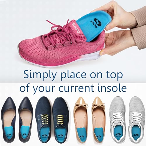 Sulpo 2 Paare Fersensporn Einlagen Fersenkissen Spornfix Gel Fersenpolster zur Linderung von Plantarfasziitis, Fersensporn und Achillesschmerzen Größe L (40-46)