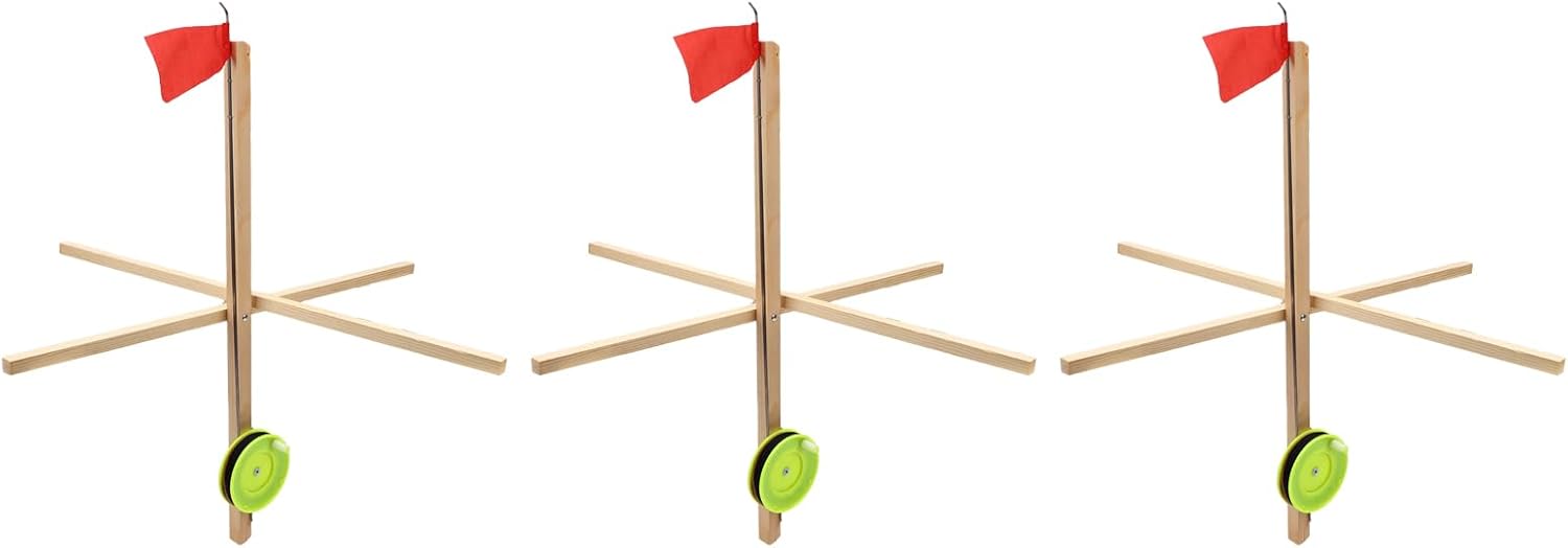 Fishing Accessories, Portable High Visibility Ice Fishing Tip Up Flag with Net and Nylon for Outdoor